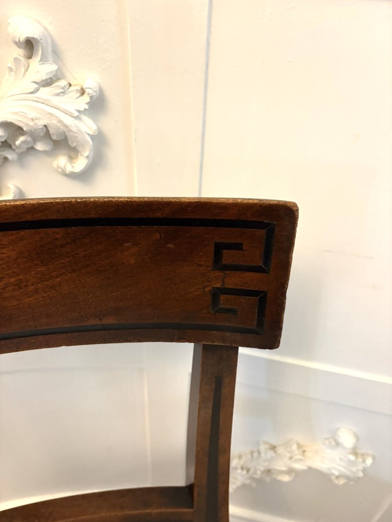 Antique English Regency Mahogany Klismos Dining Side Chairs – Pair - Image 4